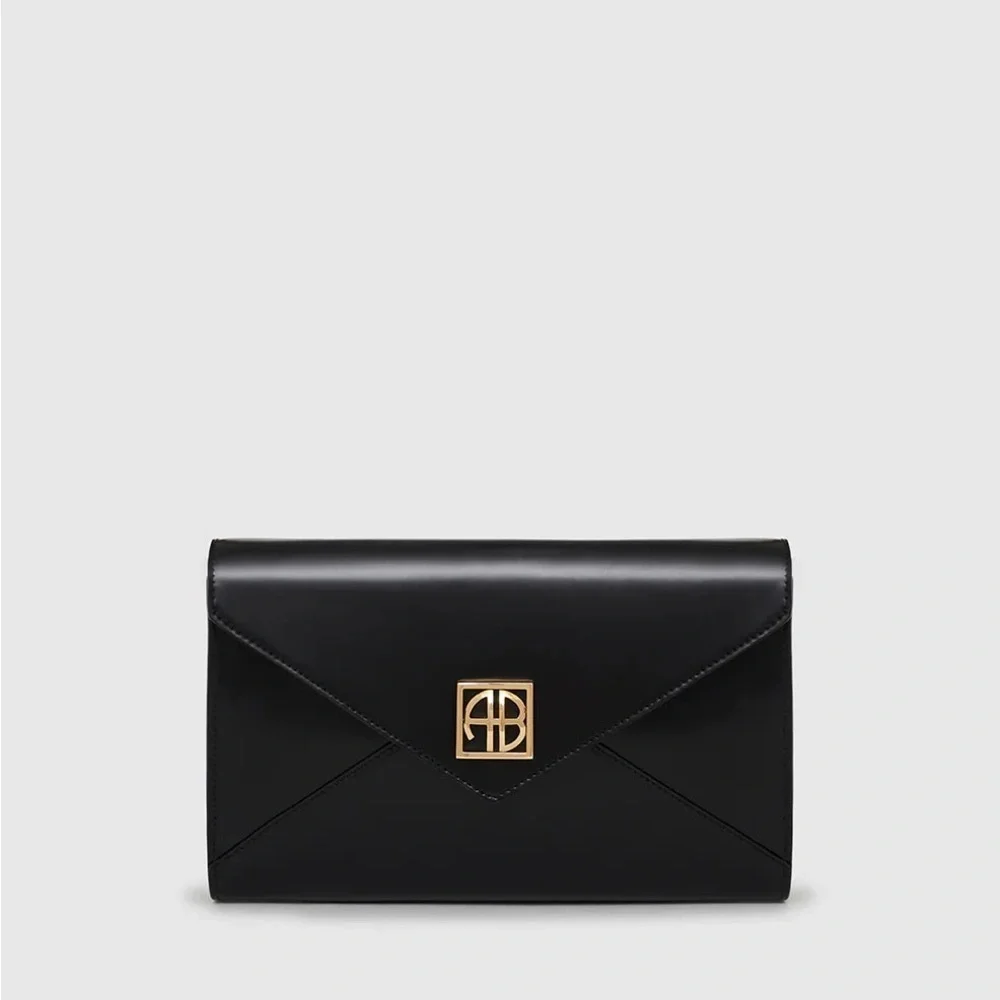 Anine Bing Elly Clutch - High-Shine Black